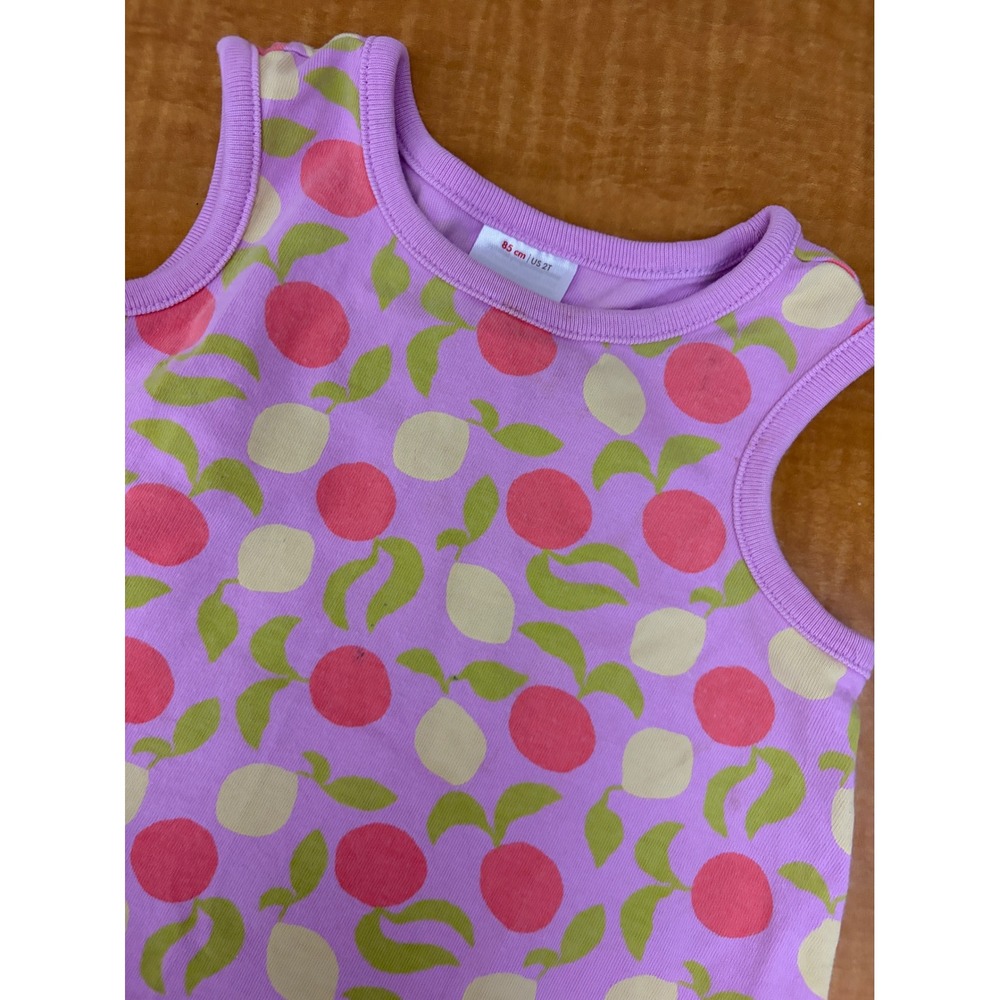 Hanna Andersson Kids Purple Citrus Fruit Print Pocket Play Dress US 2T 85cm
